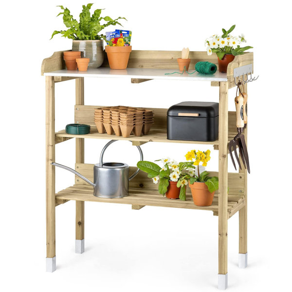 Indoor potting store bench